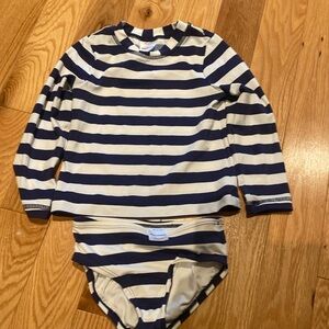 4T Hanna Andersson swim rash guard top and bikini bottom.